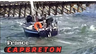 💯 HOULE RAPIDE DANS LA PASSE DE CAPBRETON ET ATTENTION À NE PAS PERDRE LE CONTRÔLE ⛵👀.