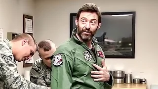 Hugh Jackman "Wolverine" Flies In An F-16 Fighting Falcon