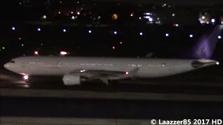 (RARE) HI FLY Airbus A330-202 / Night Taxi and Take Off from Naples Capodichino Airport RWY 06