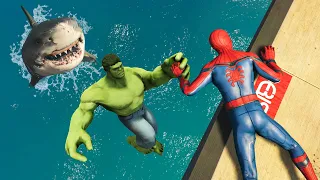 GTA 5 SPIDERMAN vs HULK Epic Ragdolls Ep.5 (Fails & Funny Moments)