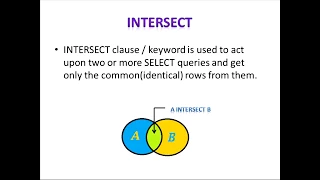 33. SQL INTERSECT , INTERSECT VS INNER JOIN