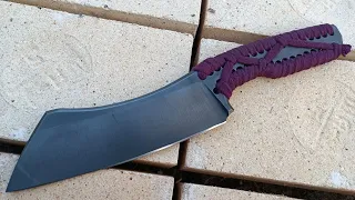 Making Black Tactical Cleaver Knife from rusty leaf spring