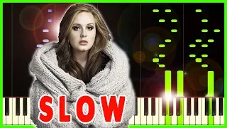 ADELE - SOMEONE LIKE YOU - Slow Piano Tutorial 50% Speed