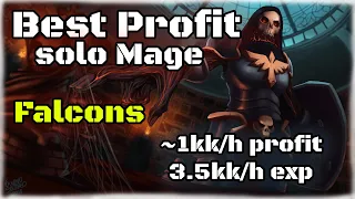 Best Profit for Solo mage - Falcons 1kk/hprofit 3,5kk/h exp (100%) - Tibia 2021 feat.Wikadny