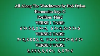 All along the watchtower by Bob Dylan - Let's play the harmonica for fun! With tabs