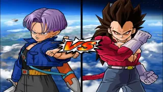 Dragon Ball Z Budokai Tenkaichi 3 Trunks (Sword) VS Vegeta Super Saiyan 4