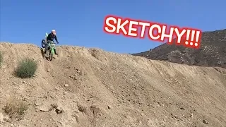 KID RIDES DIRT BIKE OFF A CLIFF!!!