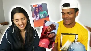 REACTING TO OUR OLD COUPLE PHOTOS!! **SO CRINGE**