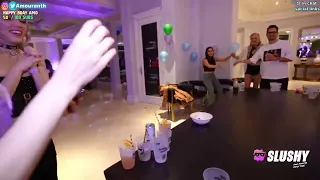 Eugenia Cooney Playing Beer Pong At Amouranth's Party | February 3, 2023