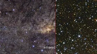 The Milky Way’s central region in visible light and near-infrared