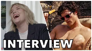 Emerald Fennell Reacts to Hilarious SALTBURN Review Calling Jacob Elordi "F*cking Hot" | INTERVIEW