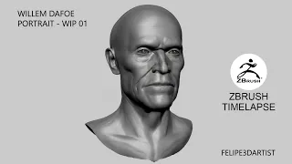 Wilem Dafoe - Zbrush Timelapse - WIP 01