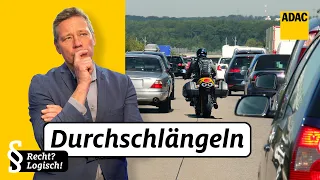 Mit Motorrad durch den Stau schlängeln: Dürft Ihr das? | ADAC | Recht? Logisch!