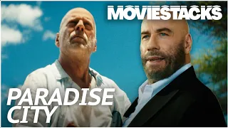 Bruce Willis & John Travolta FACE-OFF | Paradise City - Official Trailer | MovieStacks