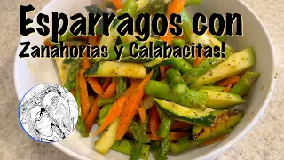 Esparragos con Zanahorias y Calabacitas