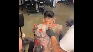 Moment of making a Jeff Hardy’s New Tattoo