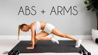 15 min FLAT ABS + TONED ARMS Workout (At Home + Apartment Friendly)