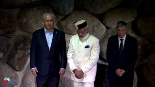 PM Benjamin Netanyahu and Indian PM Narendra Modi at Yad Vashem