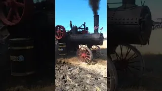 Advance steam tractor plowing