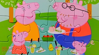 Peppa Pig - a set of puzzles for kids with Peppa's Family and Friends | Merry Nika