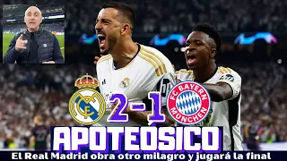 EL REAL MADRID TUMBA AL BAYERN EN OTRO PARTIDO ÉPICO. JOSELU HÉROE, VINICIUS ESTELAR. CHAMPIONS