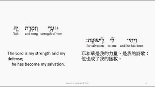 Psalm 118: Hebrew interlinear audio Bible 希伯來文聖經:詩篇第一百一十八篇