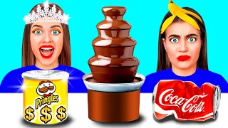 Chica Rica vs Chica Pobre DESAFÍO DE FONDUE DE CHOCOLATE #2!