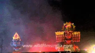 Burning of Ravana effigy during Dussehra festival