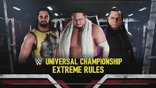 WWE 2K18 - Seth Rollins vs. Samoa Joe vs. Jeff Hardy Universal Title Nonstop Action