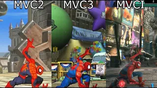 Spiderman Evolution in Marvel vs Capcom - Comparison (MVC2-UMVC3-MVCI)