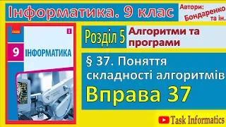 § 37. Поняття складності алгоритмів | 9 клас | Бондаренко