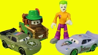 Joker Turns Army Lightning McQueen Into Joker Car Mater Rescues Him