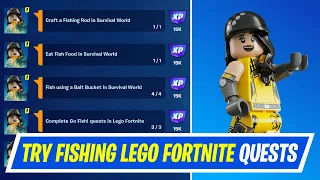 How to Complete Try Fishing Quests in LEGO Fortnite - Complete Go Fish! Quests in LEGO Fortnite