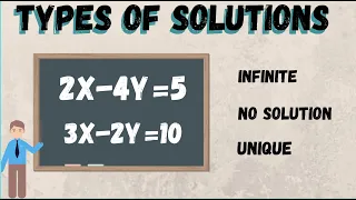 Types of Solutions - Infinite, No solution, Unique Solution EXAMPLES