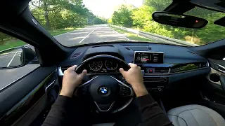 BMW X1 (F48) 2.0 turbo POV Test Drive + AUTOBAHN Acceleration (NO SPEED LIMIT) B48 / B46