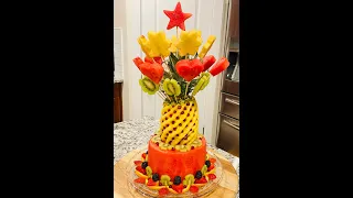 Beautiful Fruit Cake For Either Holiday or Birthday Celebration