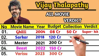 Vijay Thalapathy Hit And Flop All Movies List ll Vijay Thalapathy all movies verdict 2023