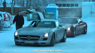 Mercedes-Benz winter testing SLS AMG Roadster spied