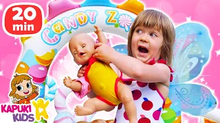 Kids play with dolls & Baby Annabell doll. Stroller for Baby Born doll & family-fun video for kids.