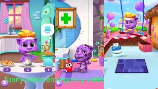 My Talking Tom 2 vs My Tom 5 - Gameplay emergency toilet funny video 😸🤣❓🙉🤣💯