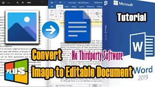 Microsoft Word 2019 Tutorial || Convert Image File to Editable Word Document 📄