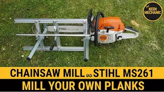 Cheapest Chainsaw Mill vs Stihl MS261 How to mill your own planks Alaskan chainsaw mill 24"