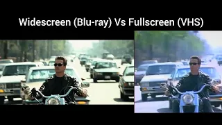 Terminator 2 Judgement day widescreen vs fullscreen aspect ratio comparison Blu-ray vs VHS 2