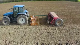 Drilling with Homemade Combination Drill Winter Barley