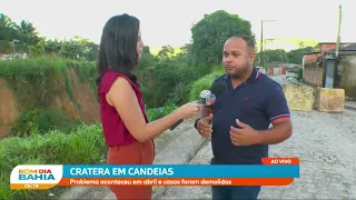 Cratera em Candeias: Problema aconteceu em abril e casas foram demolidas