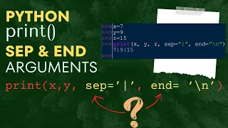 Python print Function sep and end arguments | use of sep and end in print function | SuMyPyLab