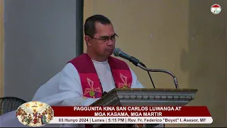 03 June 2024 (5:15 PM/Lunes) | Paggunita kina San Carlos Luwanga at mga kasama, mga martir