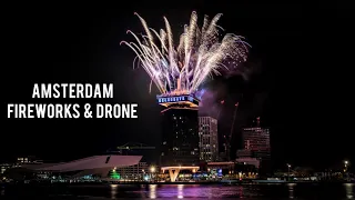 🎊 Amsterdam Fireworks & Drone Show 2023 Post New Year Adam Tower Lights Spactacle