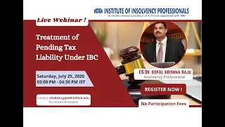 Treatment of Pending Tax Liability under IBC