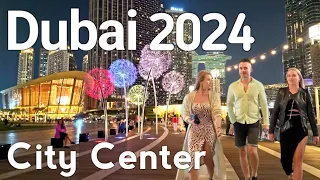 Dubai [4K] Amazing City Center, Burj Khalifa, Dubai Mall Walking Tour 2024 🇦🇪